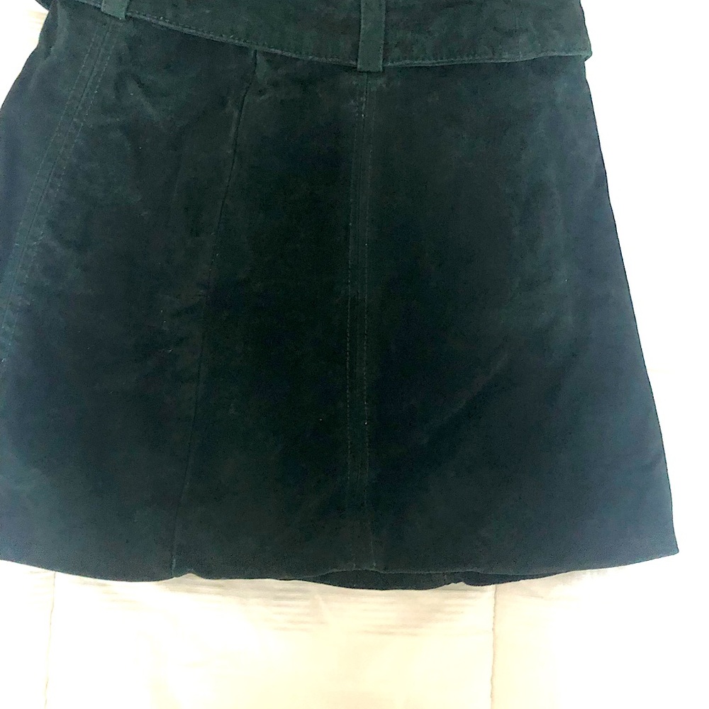 🪲 Zara Women Stunning Belted Green Suede Skirt 🪲 - Picture 8 of 12